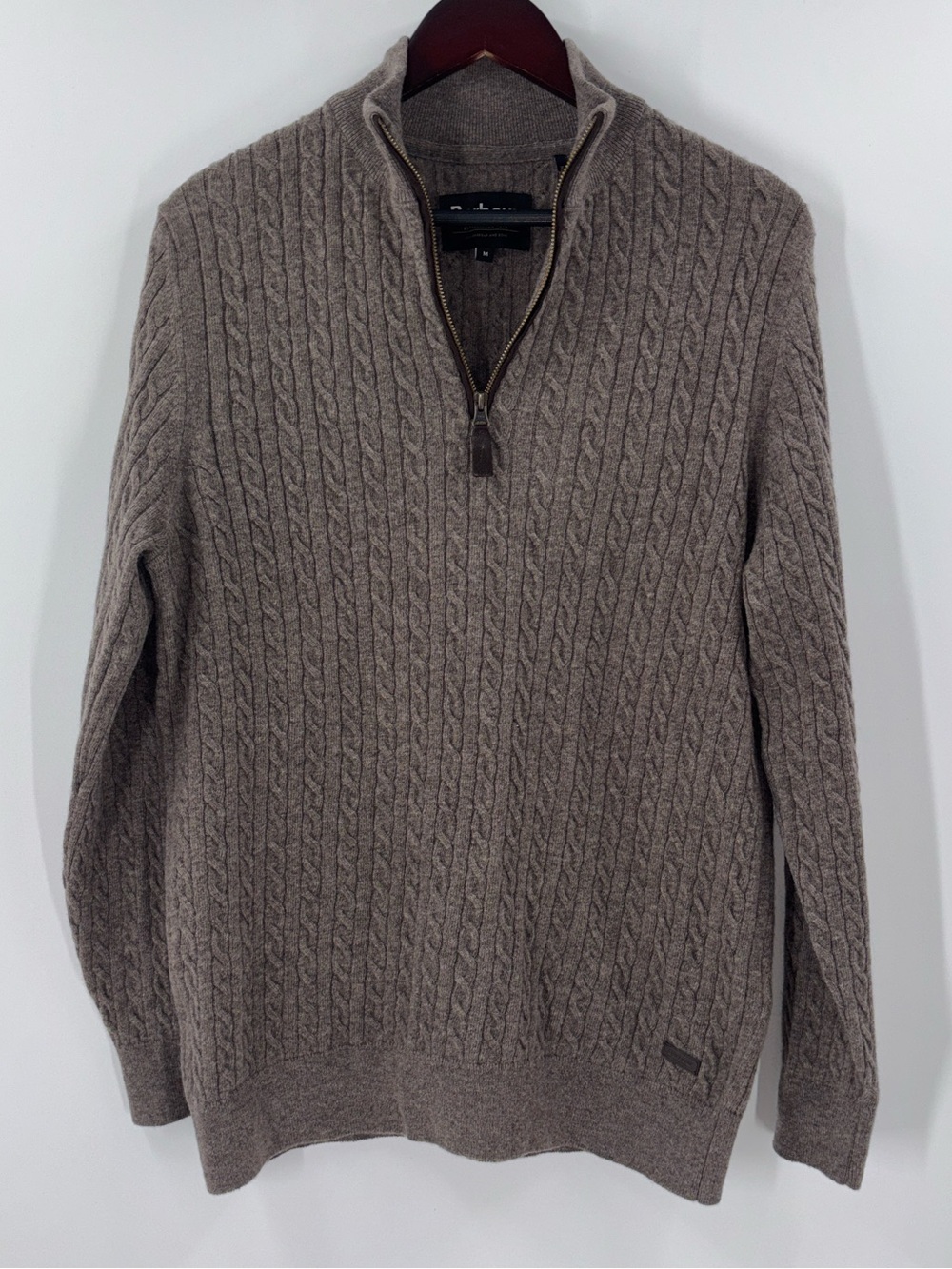 Barbour Men’s Wool Quarter Zip Sweater Size Medium